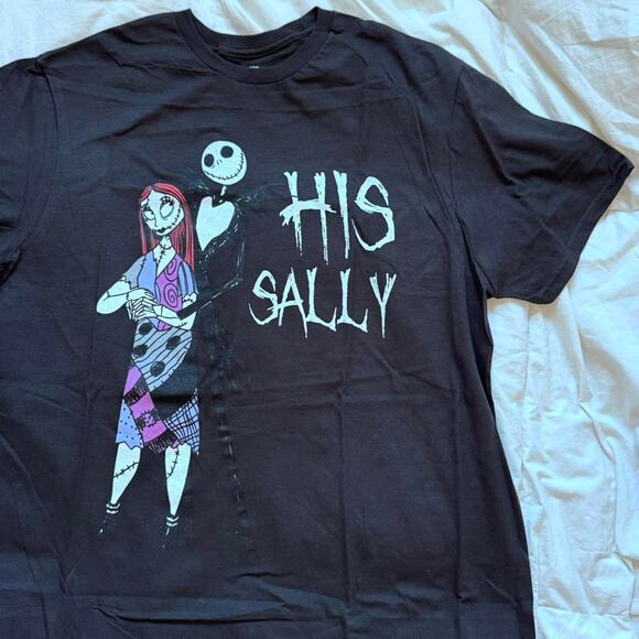 Nightmare before christmas black graphic tee sz L his Sally emo hot topic whimsi - Picture 4 of 8
